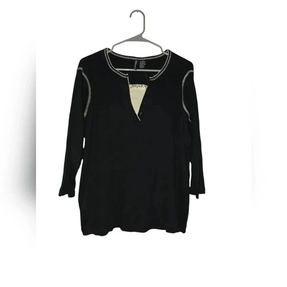 Womens Jason Maxwell, black 3/4 sleeve top, size 1x,  new with tags! - Picture 1 of 3